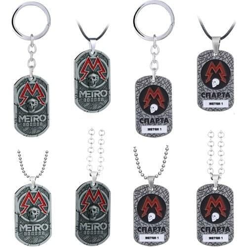 Hot Game Metro Exodus 2033 Necklace Metal Vintage Souvenir Pendant Tag Women Fashion Choker Men Jewelry Gift Link Chain Kolye