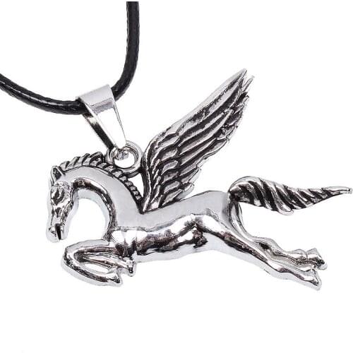 Delicate Stainless steel Fly horse Pegasus pendant Necklace men jewelry Vintage Necklace For Women Choker Lovers Gift naszyjnik