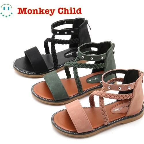 Classic Leather Girls Shoes kids Summer Baby Girls Sandals Shoes Skidproof Toddlers Infant Children Kids Shoes Beige Summer Sa