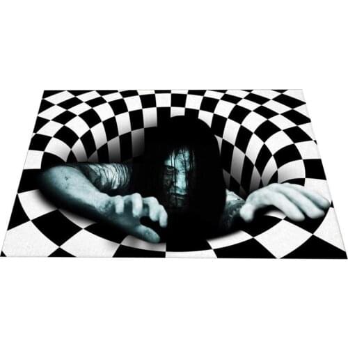 Bathroom Mat Skull Face Pattern Halloween Carpet for Bedroom Kitchen Door Party Decoration