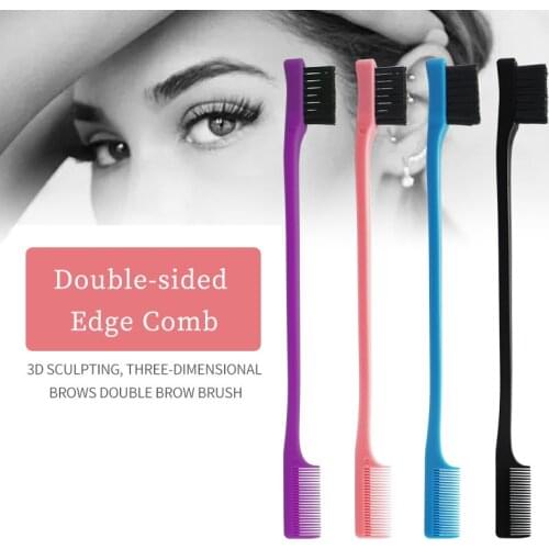 Beauty Salon Edge Comb Double-sided Eyebrow Brush Makeup Brush Three-dimensional Eyebrow Comb Eyebrow Modification Tool