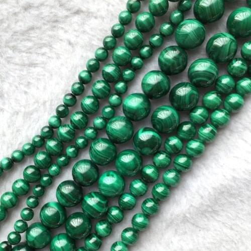 Discount Wholesale Natural Genuine Green AAA Malachite Round Loose Stone Beads 4-20mm 15" 05655