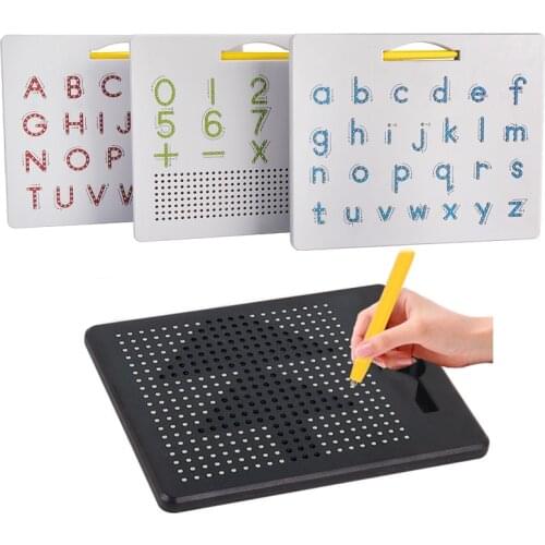 Magnetic Tablet Magnet Pad Drawing Board Steel Bead Stylus Pen Bead Learning Educational Writing Toys for Children Gift