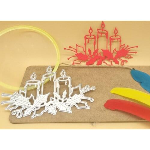 Metal burning Christmas candle cutting die for DIY punching collection album photo album paper card decoration