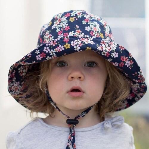 Fashion Kids Sun Hat Flower Pattern Brim Sunscreen Breathable Hats