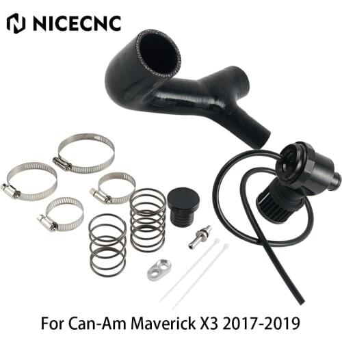 NICECNC For Can-Am Maverick X3 2017-2019 2018 ATV Turbo Blow Off Valve Kit Billet Plug Filter Vent Tube Silicone Tube Clamp
