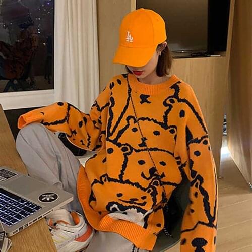 NiceMix kawaii Womens Clothing knitted oversize pullovers cartoon sweaters fashion 2020 women autumn winter vestidos femininos