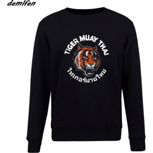 New Fashion Men Fleece Sweatshirt Tiger Muay Thai Kungfu Martial Art Karate Judo Fighting Club Hoodie Cool Coat Tops Harajuku