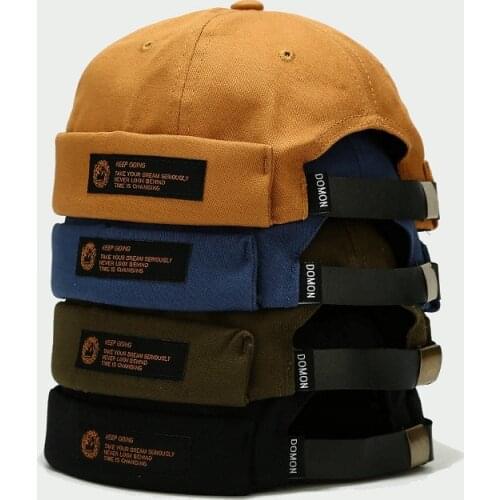 New Loop Brimless Hat Street Dance Hiphop Cap Personality Labeling Dome Melon Cap Retro Simple Unisex-teens Skullies Beanies Cap