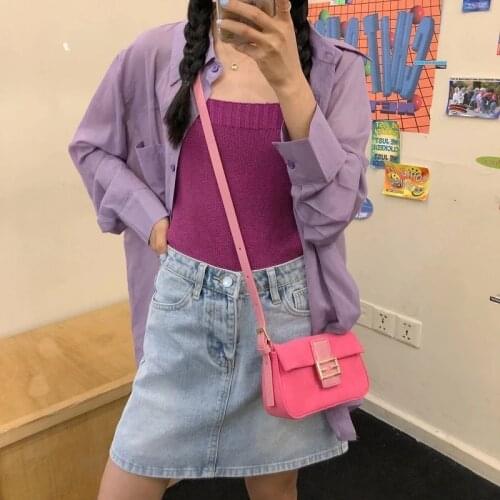 2021 New Design Fashion Womens Bag Dirty Pink Nubuck Mini Show Females Single Shoulder Axillary Bag Retro Ladys Crossbody Bag