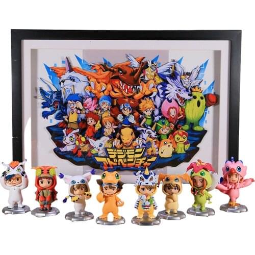 9Styles Original Q Version Blind Box Anime Figure Digimon Adventure Agumon Gabumon Patamon PVC Action Figure Model Toys For Kids