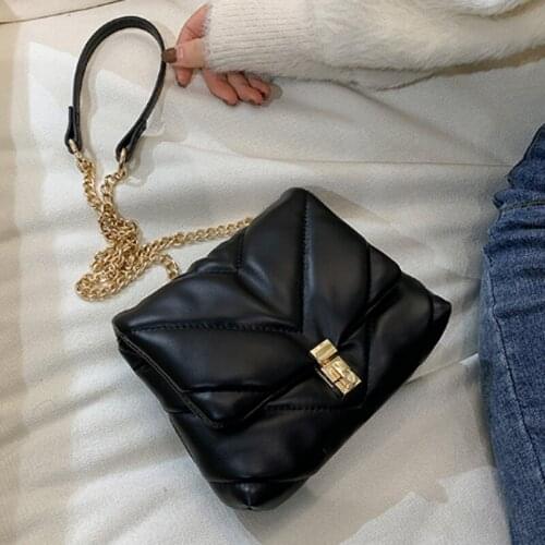 Luxury Chain Crossbody Bags PU Leather Shoulder Handbag Trending Travel Women Bags Small Square Bag