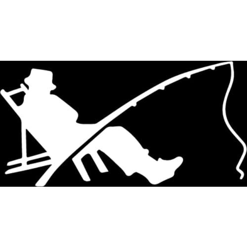 Fisherman Fish Fishing Worm Bite Hook Car Sticker Decor Vinyl Decal Car Window Body Decorative Stickers Accessories Black/Silver