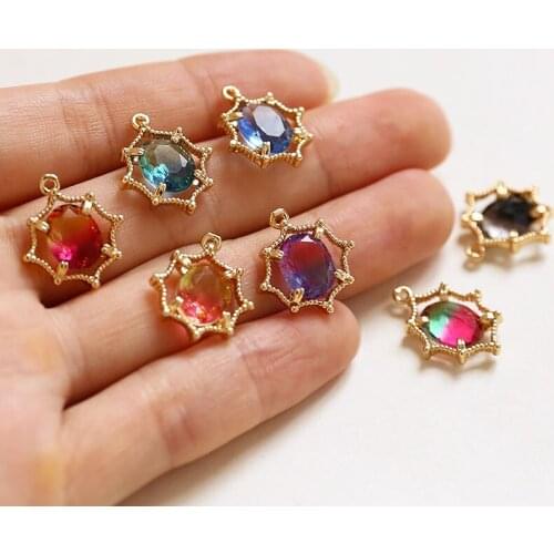 4pcs Korean Earrings Gradient faceted New Fashion zircon Drop Earrings Crystal Jewelry necklace bracelet pendant DIY accessories