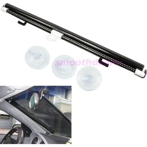Sunshade Windshield Auto Car Black Window Roll Blind Sun Shield Visor 58 x125cm