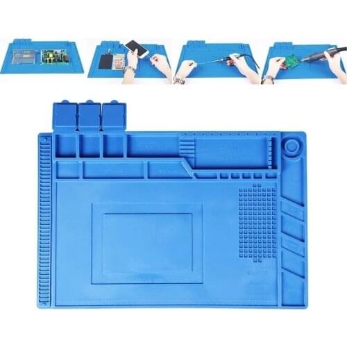 Heat Insulation Silicone Soldering Pad Mat Desk Maintenance Platform for Repair Station with Magnetic