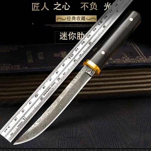 Voltron Damascus outdoor knife portable self-defense knife high hardness saber climbing knife VG10 blade