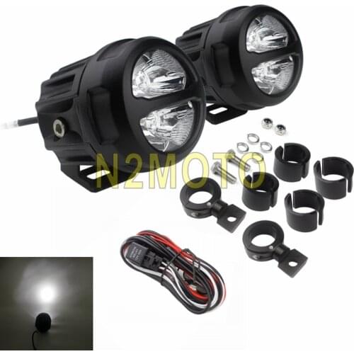 Universal Motorcycle Custom Spot Lights 1-1/4" 1" Tube Adjustable LED Auxiliary Fog Light For Yamaha MT-07 Kawasaki Versys 1000