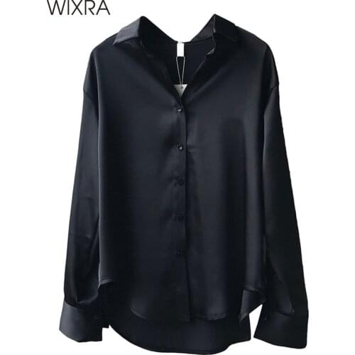 Женские атласные рубашки Wixra China At AliExpress