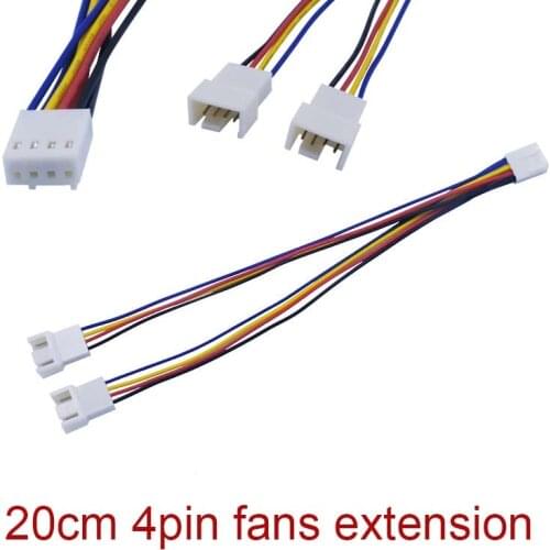10pcs 20cm PC Motherboard Fan Cooling 4 Pin to 2x 4pin PWM Extension Cable New