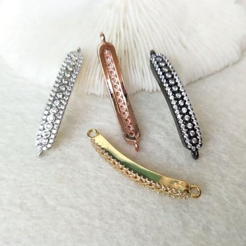 10 Pieces CZ zircon Micro Pave Connector Double Bails Beads Charm DIY Bracelet necklace Jewelry Finding CT276