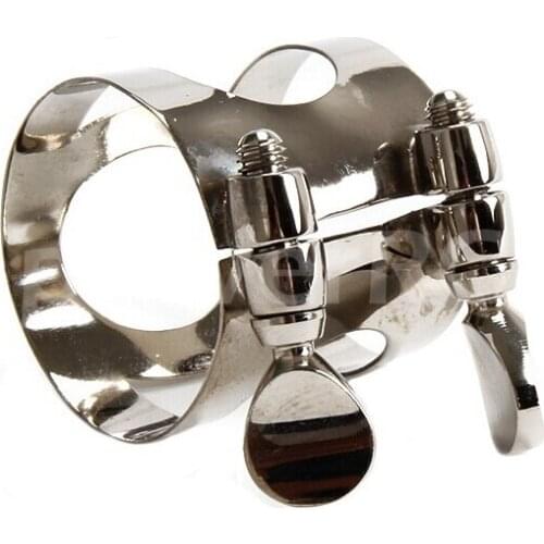 10pcs Silver Nickel Plated Clarinet Mouthpiece Ligature With Double Screws Adjust