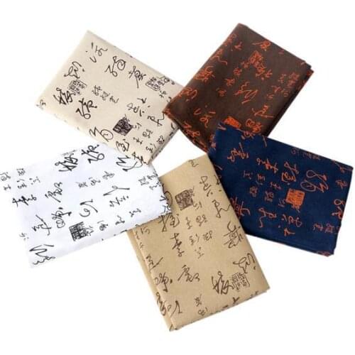 100*150cm Cotton and Linen Chinese Character Printing Fabric By Meter DIY Sewing Patchwork Material Tablecloths Home Decoration