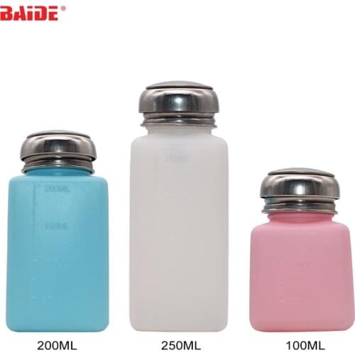 150ML 200ML 300ML Empty Pump Liquid Alcohol Press Nail Polish Remover Cleaner Bottle Make Up Refillable Container 320pcs/lot