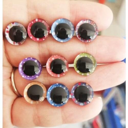 20pcs--B10---3D-9-12-14/16//18-20/25/30/35mm New toy dots safety 3D colorful doll eyes + back washer for diy plush--color