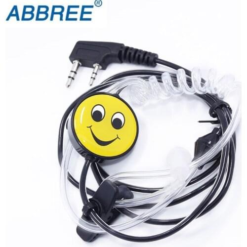 ABBREE Smile Face Headset PTT Air Acoustic Tube For BaoFeng UV-5R BF-888S BF-UVB3 PLus Two way radio Walkie Talkie
