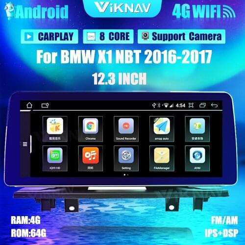 12.3inch Android 10.0 Car Radio For BMW X1 NBT 2016-2017 GPS Navigation Car auto Stereo Carplay DVD Multimedia Player