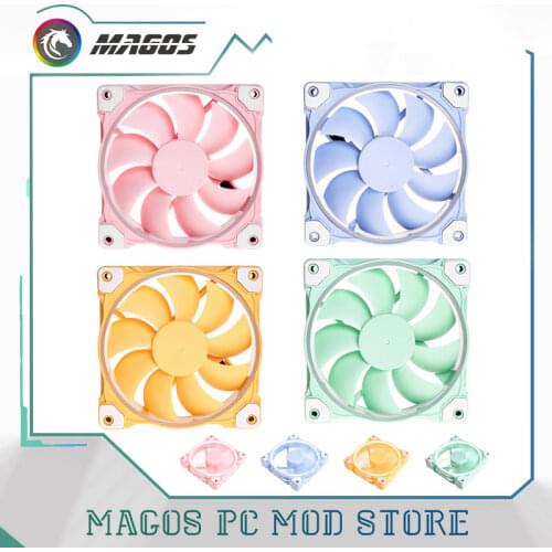 ID-COOLING ZF-12025 Computer Case Fan Macaron White Hydraulic Temperature Control DC 12V PWM 2000 RPM Radiator Companion
