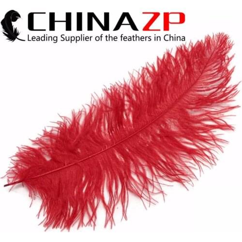 CHINAZP Factory 45~50cm(18~20inch) Length 100pcs/lot Selected Prime Quality Dyed Red Huge Ostrich Feathers