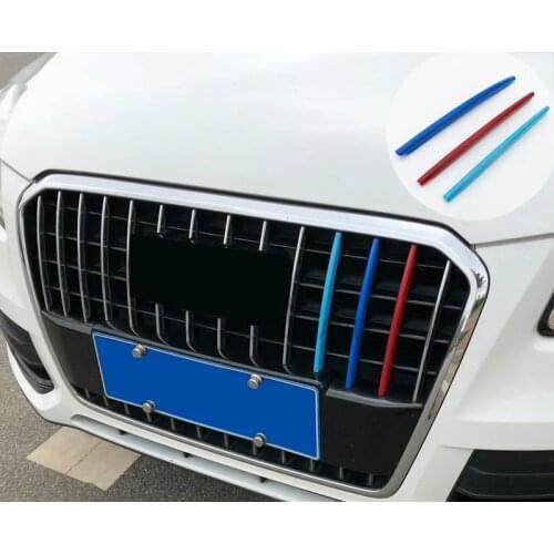 For Audi Q5 2013-2018 Chrome Front Bumper Radiator Mesh Grille Grill Cover Trim Sticker Decoration covers Car Styling