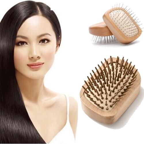 Beech Steel Needle Wooden Needle Air Cushion Comb Without Handle Comb Hair Airbag Massage Comb Hair Smoothing Detangling Hair