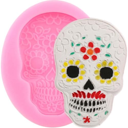 Halloween Skull Silicone Mold Fondant Mould DIY Cake Decorating Tools Cookie Baking Molds Resin Clay Chocolate Gumpaste Moulds
