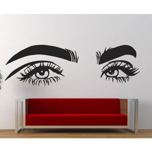 Beauty Salon Eyelashes Wall Decal waterproof vinyl Lashes DIY sticker Beauty Salon Woman Customized Art lashes Decals G866