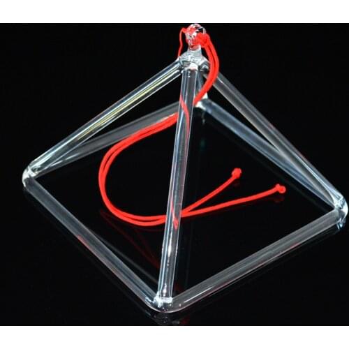 Crystal Singing Pyramid Clear Quartz Triangle Healing Musical Instrument W4368