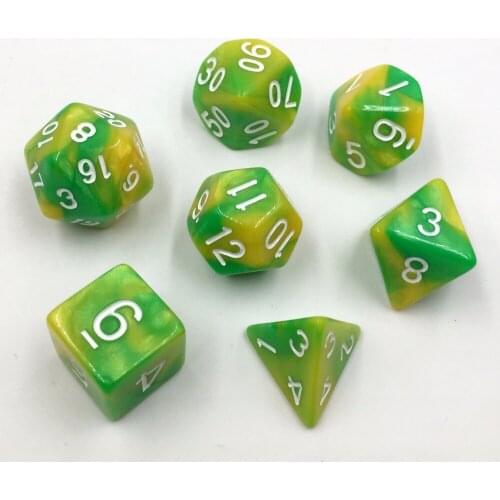 Rollooo Dice 7pc/set Mix color Digital Dice d4 d6 d8 d10 d% d12 d20 Rpg dice