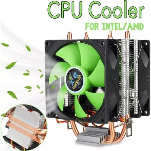 90mm 3Pin CPU Cooler Heatsink Quiet Fans For Intel LGA775/1156/1155 For AMD/AM2/AM3 Dual-sided Fan - Green