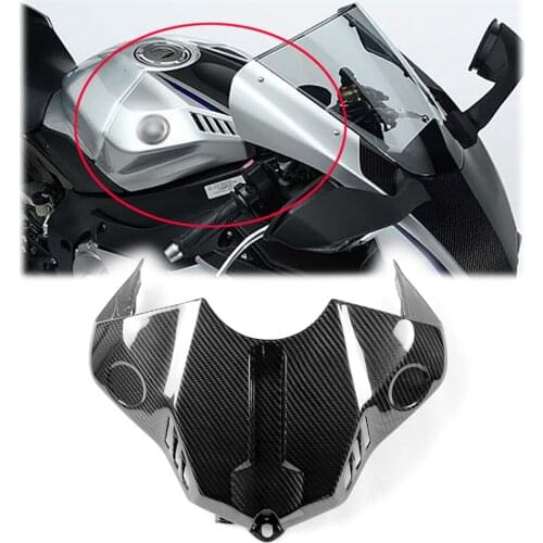 Motorcycle Carbon Fiber Tank Cover Fairing Gloss 100% Twill Weave for Yamaha R1 2015 2016 2017 2018