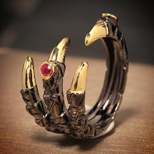 2021 New Retro Dragon Claw Ring Male Women Unisex Adjustable Rings Punk Mens Jewelry Accessories Cool Mens Ring Party Gift