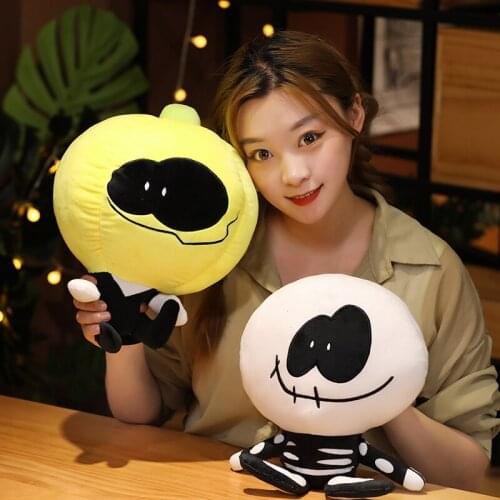 Game Spooky Month Skid and Pump Friday Night Funkin Pumpkin Monster Plush Toy Demon Soft Stuffed Doll 10/20/30cm