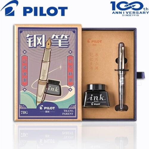 Japan PILOTFP-78G Golden Original Iridium Fountain Pen Students Practice Calligraphy EF F M Nib Ink Cartridge Set