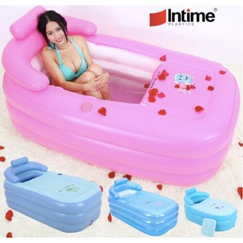 Intime Inflatable bathtub home-style thicken PVC bath adult tub Swimming Pool Eco-friendly PVC Portable Children Bath Tub Kids