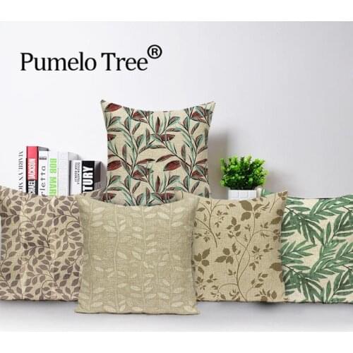 Tropical Leaf Cushion Cover Spring Plant Leaf Pillows Covers Throw Pillow Custom High Quality Print Living Room Cushions Case