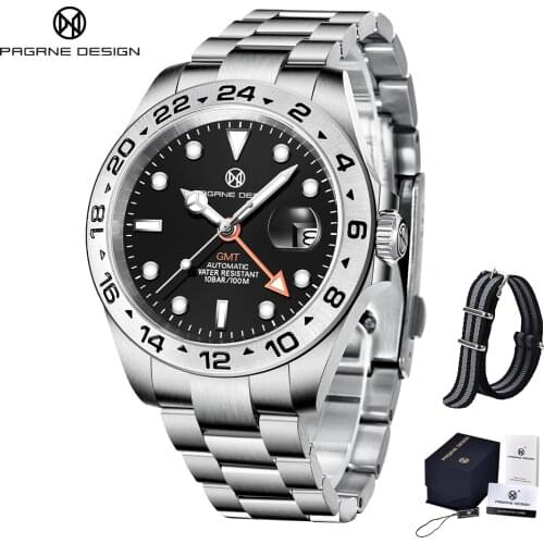 2021 New 42MM GMT Watch Mens Automatic Mechanical Watch Sapphire Glass 100m Waterproof Sports Business Watch Relogio Masculino