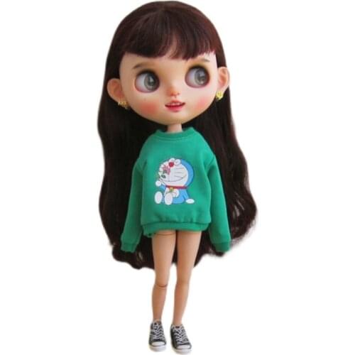 New Handmade blyth Doll Clothes,cute cartoon cLong Sleeve Sweater for 1/6 Doll Accessories (fit Barbies,ob24,licca,Blyth Doll)
