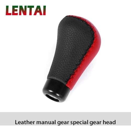 OVERE 1Set Car Gear Shift Knob Shifter Knob Leather For Hyundai Solaris I30 creta IX25 Suzuki Swift Lada Vesta Granta Kalina
