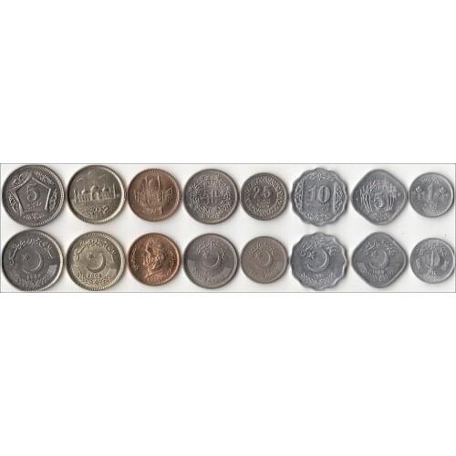 Pakistan 8 Pieces Set Coins Asia New Original Coin Unc Collectible Edition Real Rare Commemorative Random Year